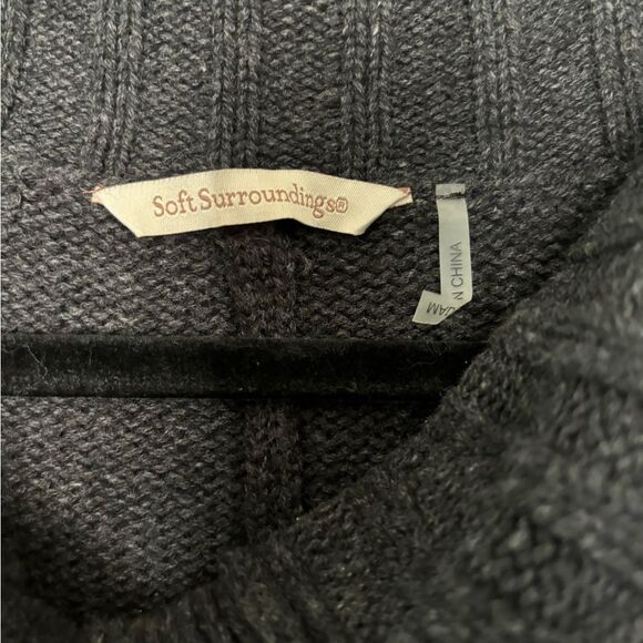 Soft Surroundings Gray Thick Full Zip Sweater NO SZ TAG SEE MEASURMENTS Winter - Picture 5 of 8